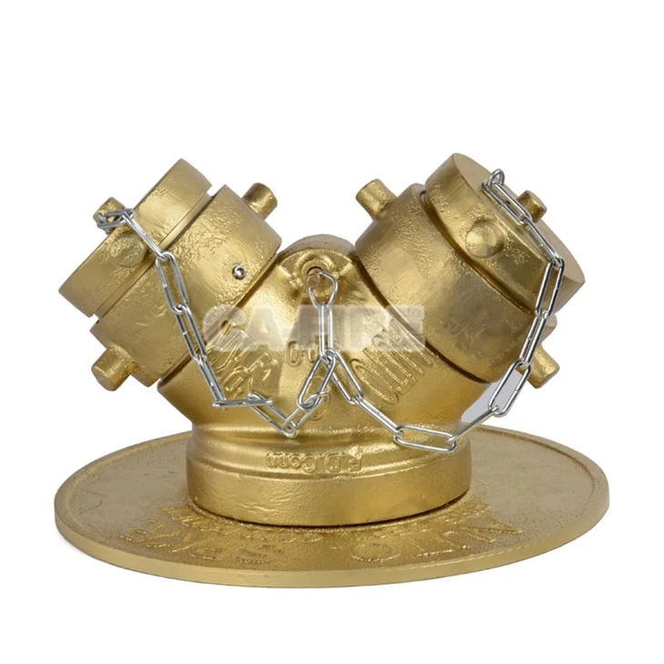 2 Way American Style Fire Water Collector Siamese Connection Fire Hydrant System Fitting